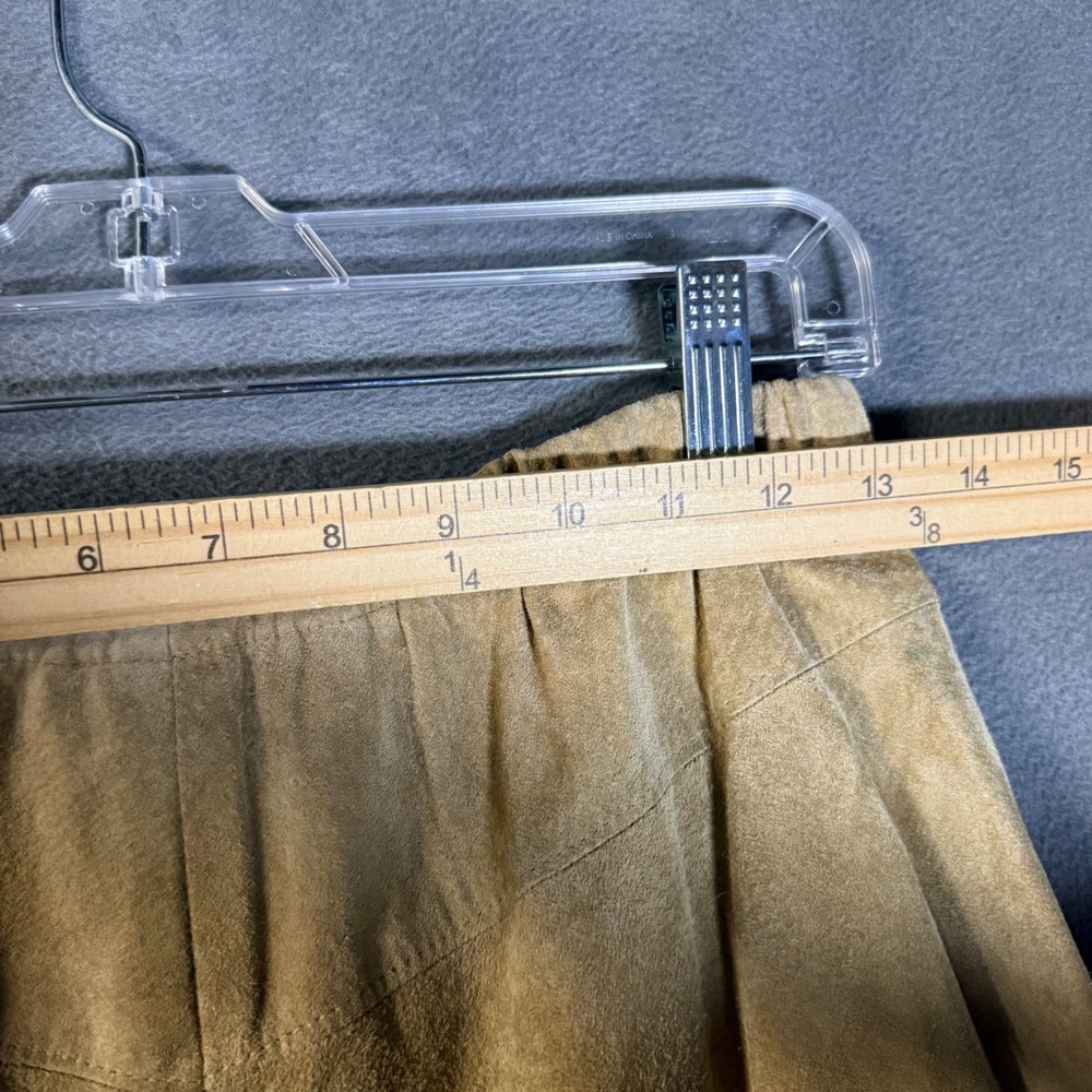 M L Leddy's Tan Suede Leather Maxi Skirt Western Handmade Texas A-Line Medium - Picture 7 of 8